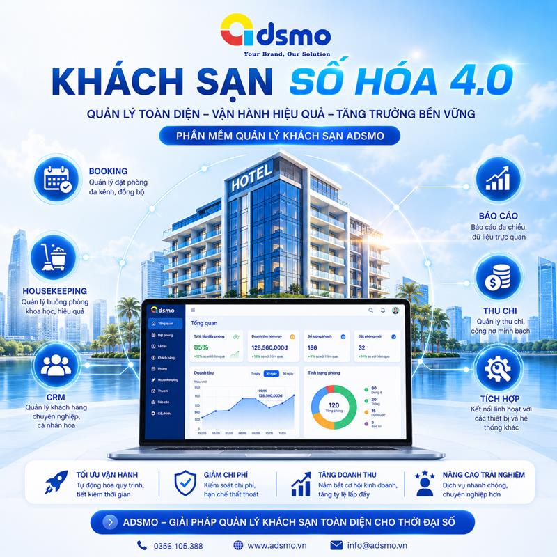 Phần mềm quản lý khách sạn doanh nghiệp